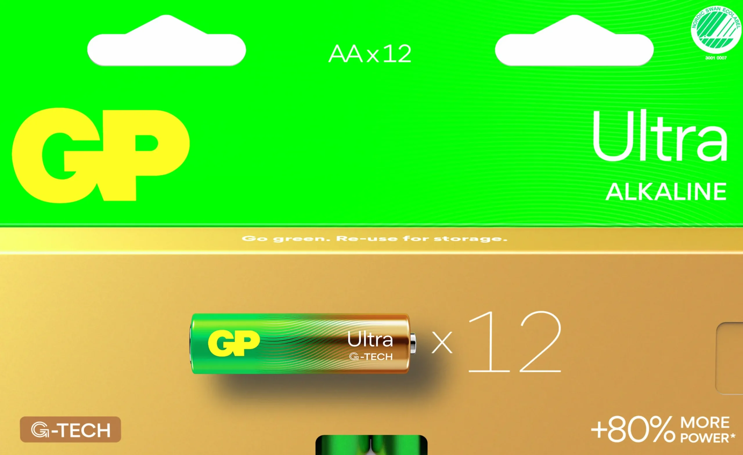 Batteri Ultra Alkaline AA/LR6 12-p>GP Batteries
