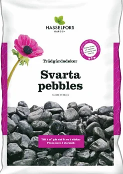 Dekorsten Hasselfors Svarta pebbles 7kg>Hasselfors Garden Outlet