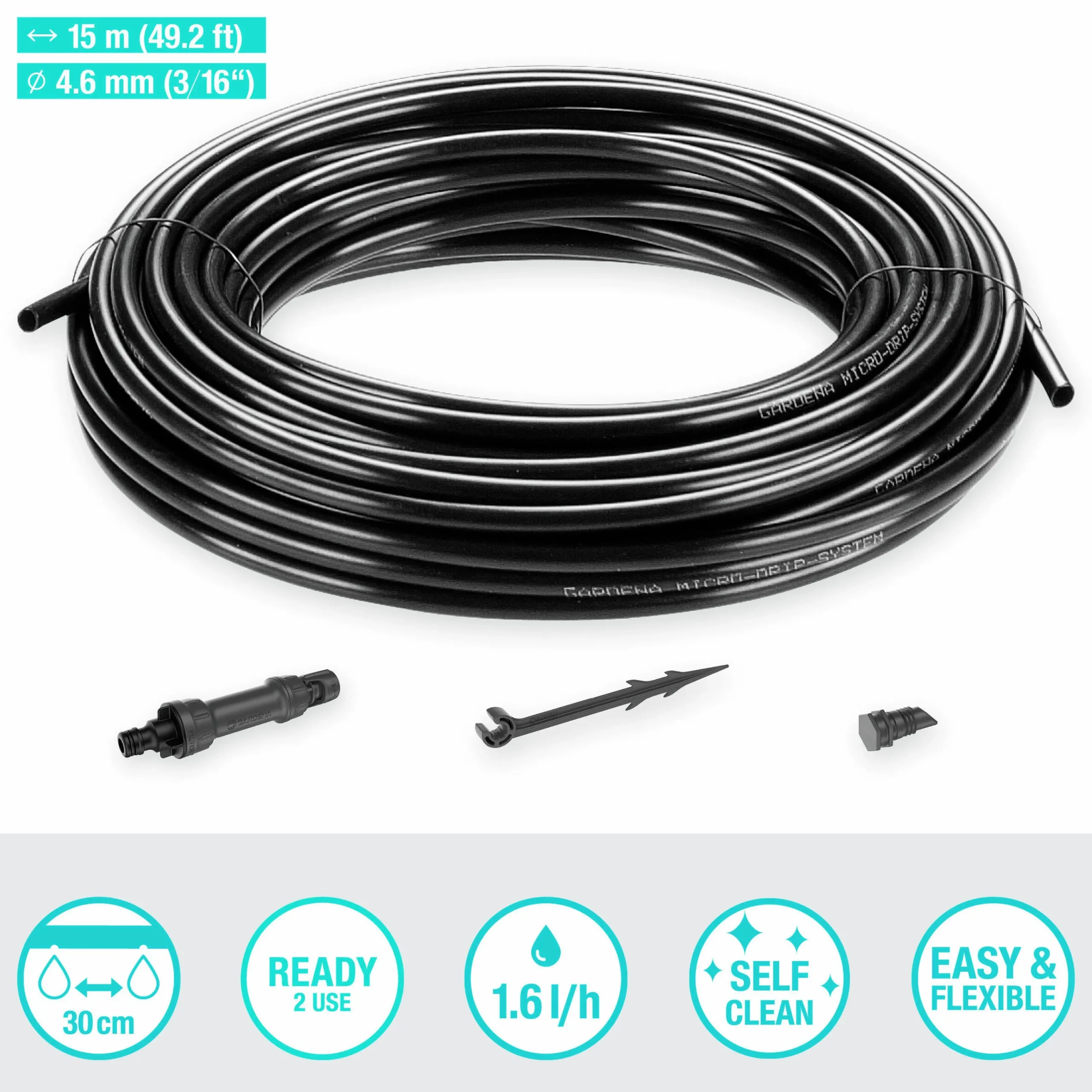 Droppbevattning MicroDrip Startset Plantrader 15m>Gardena Sale
