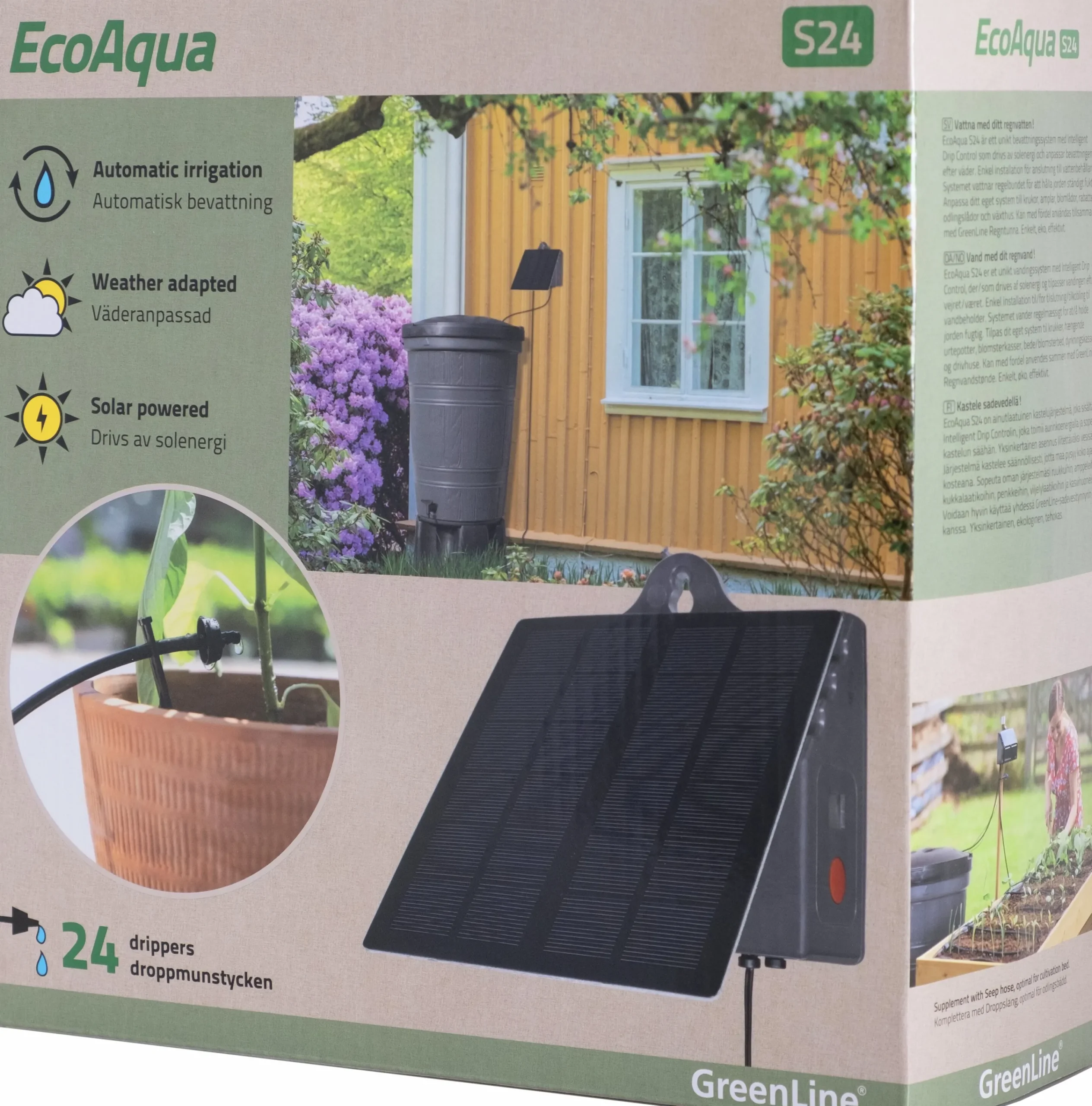 Droppbevattningssystem EcoAqua S24 Solcell 24 munstycken>GreenLine Online