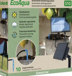 Droppbevattningssystem EcoAqua S10 Solcell 10 munstycken><noscript><img width=