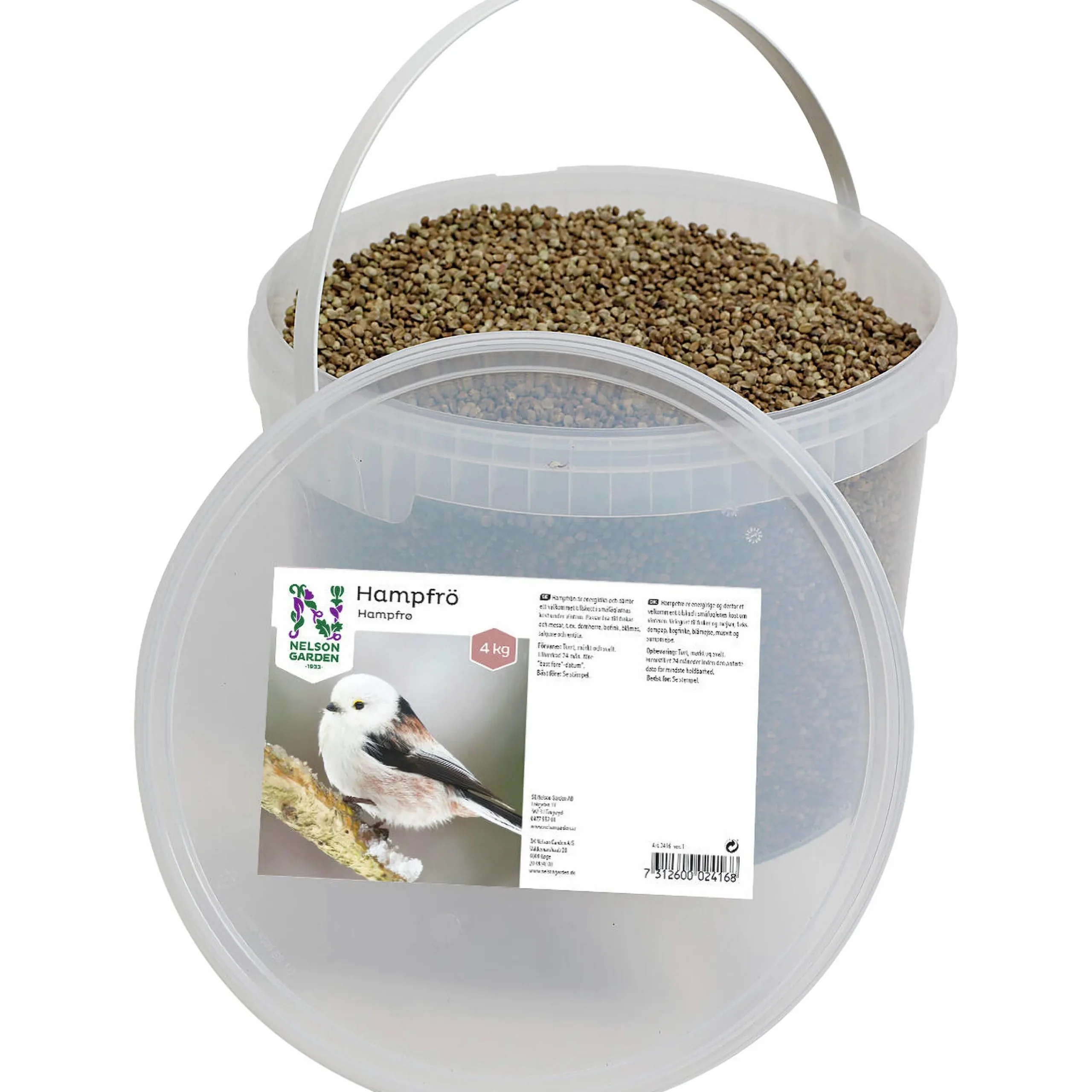 Fågelmat Hampfrö Hink 4kg>Nelson Garden New