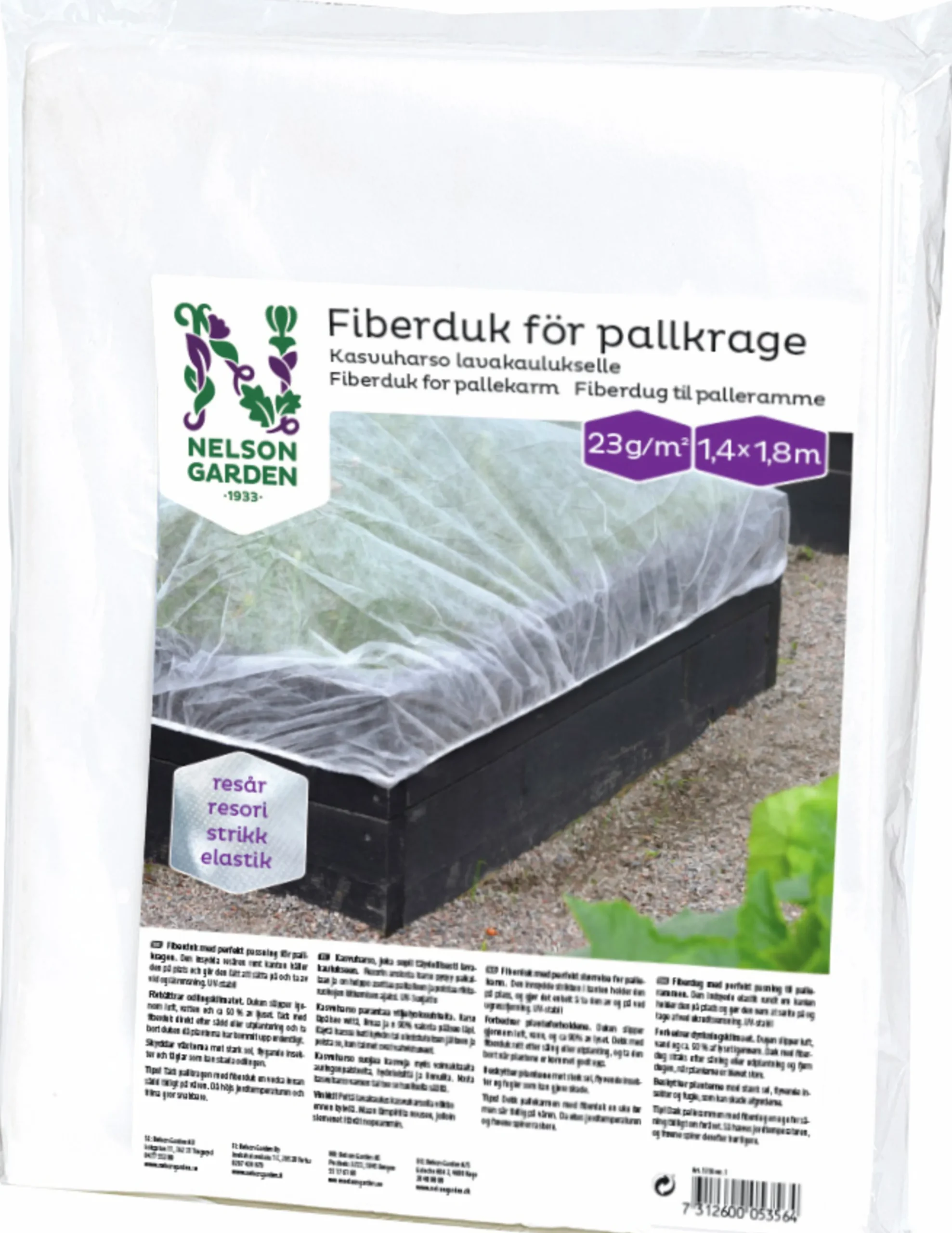 Fiberduk med resår till pallkrage helpall>Nelson Garden Hot