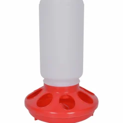 Foderautomat Höns Stående Plast Röd/Vit 1kg>Willab Online