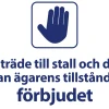 Förbudsskylt 'Tillträde till stall och djur förbjudet' vit/blå 21x15cm>Ses and Le Discount