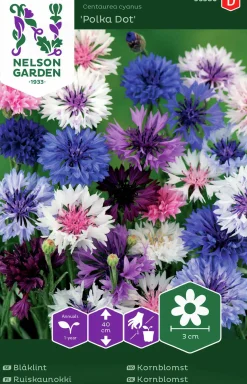 Fröer Blåklint Polka Dot Låg Mix färg>Nelson Garden New