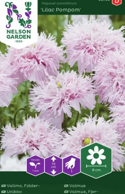 Fröer Fjädervallmo Lilac Pompom>Nelson Garden Outlet