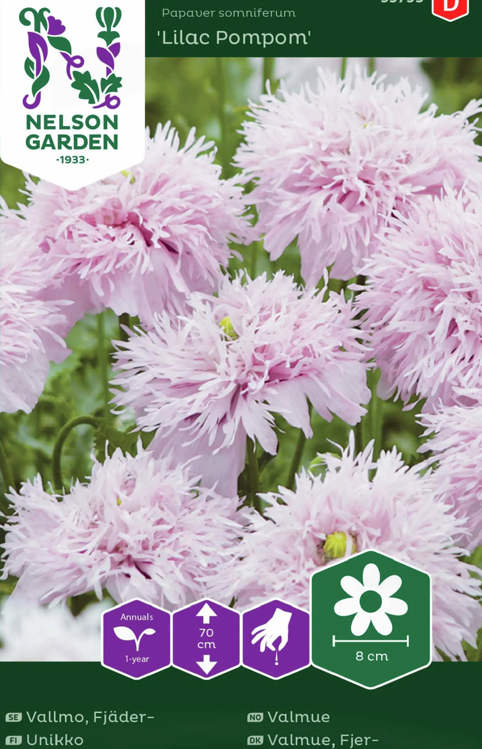Fröer Fjädervallmo Lilac Pompom>Nelson Garden Outlet