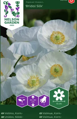 Fröer Kornvallmo Bridal Silk Vit>Nelson Garden Online