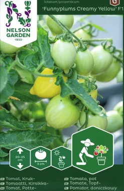 Fröer Kruktomat Funnyplums Creamy Yellow F1>Nelson Garden New