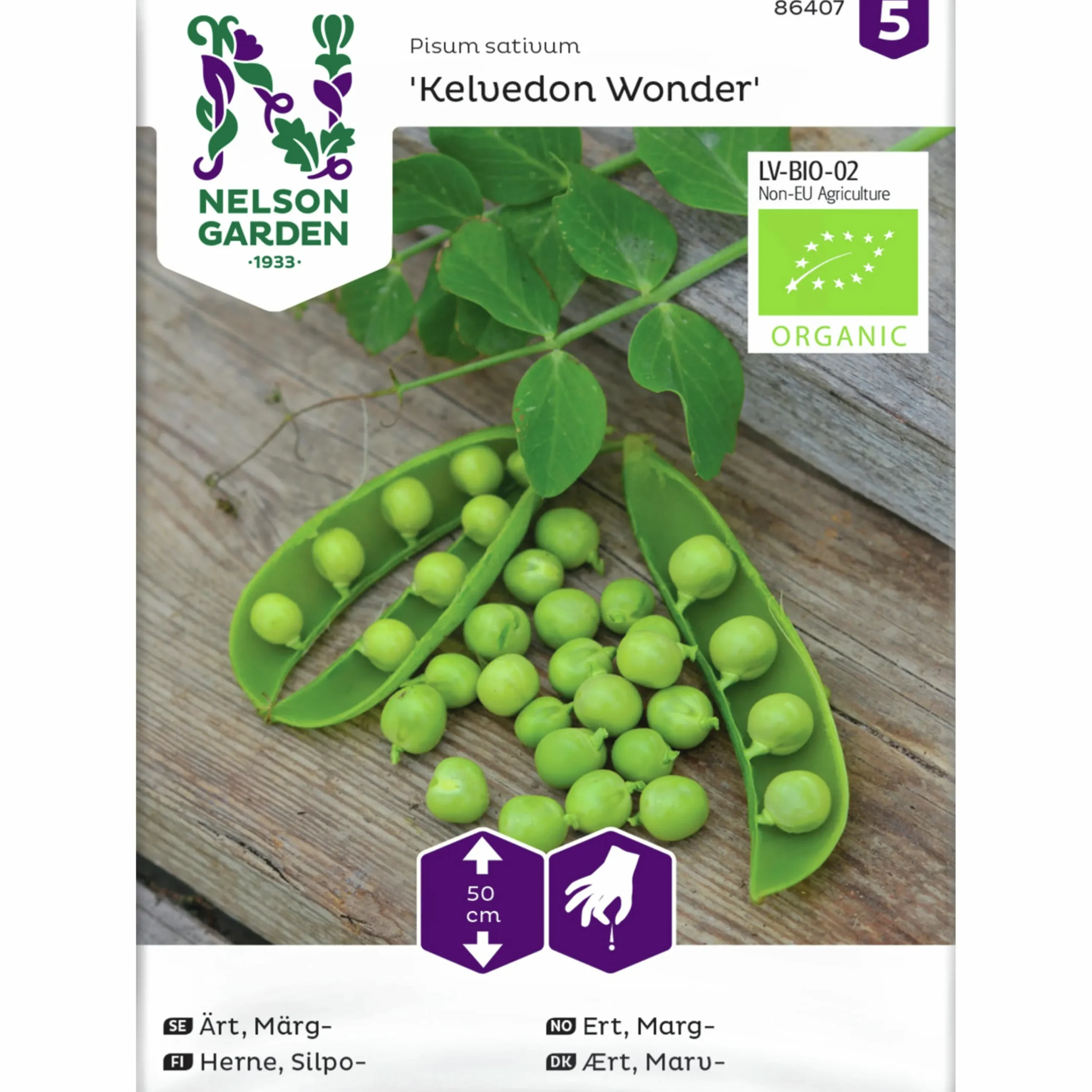Fröer Märgärt Organic Kelvedon Wonder>Nelson Garden Online