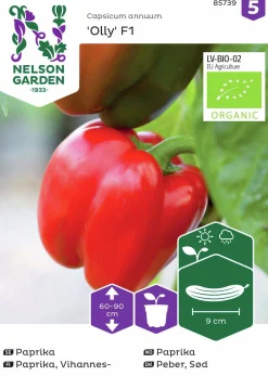 Fröer Paprika Olly F1 Organic>Nelson Garden Hot
