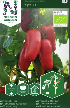 Fröer Plommontomat Agro F1 Hög Organic>Nelson Garden