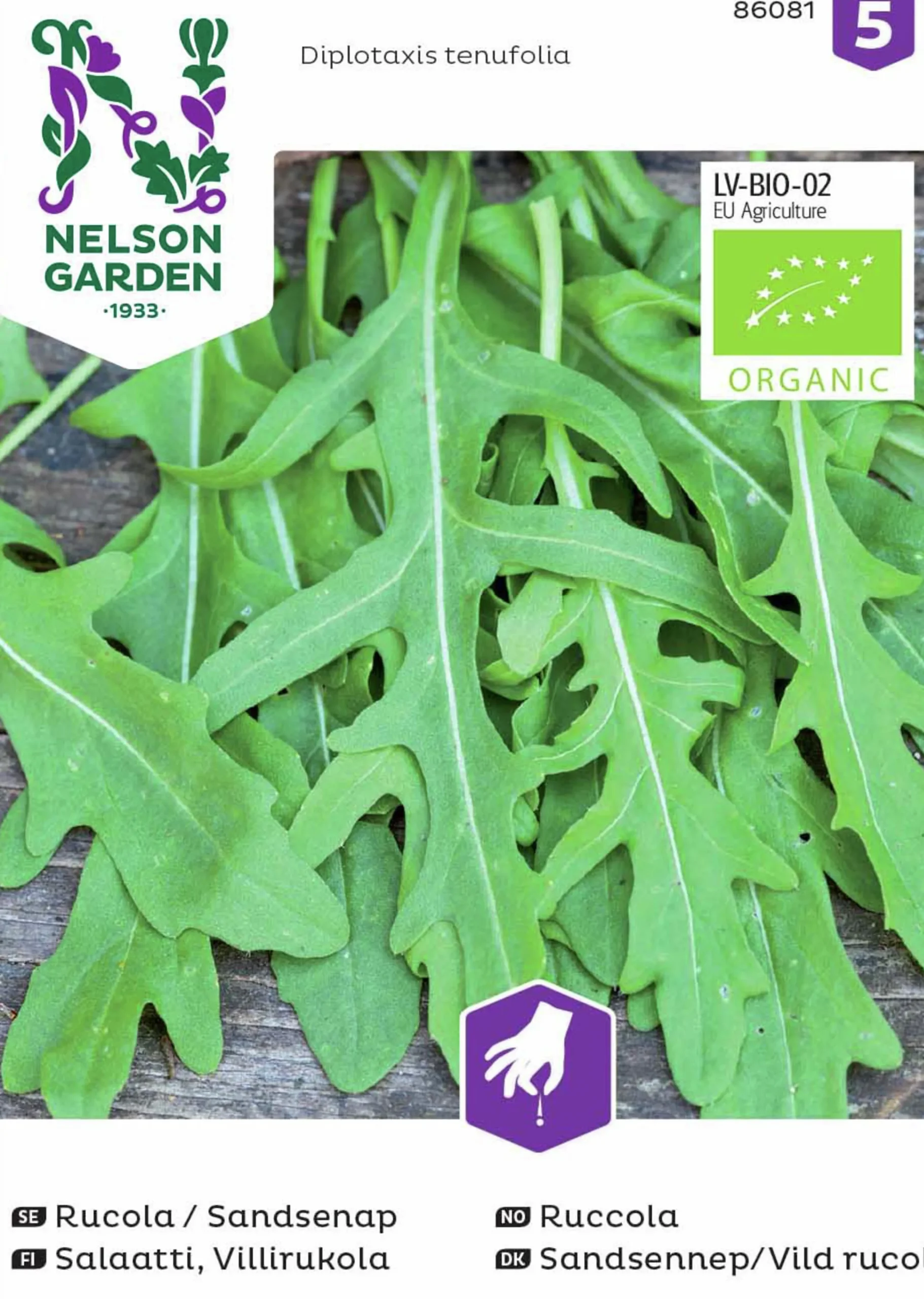 Fröer Ruccola Sandsenap Organic>Nelson Garden Best