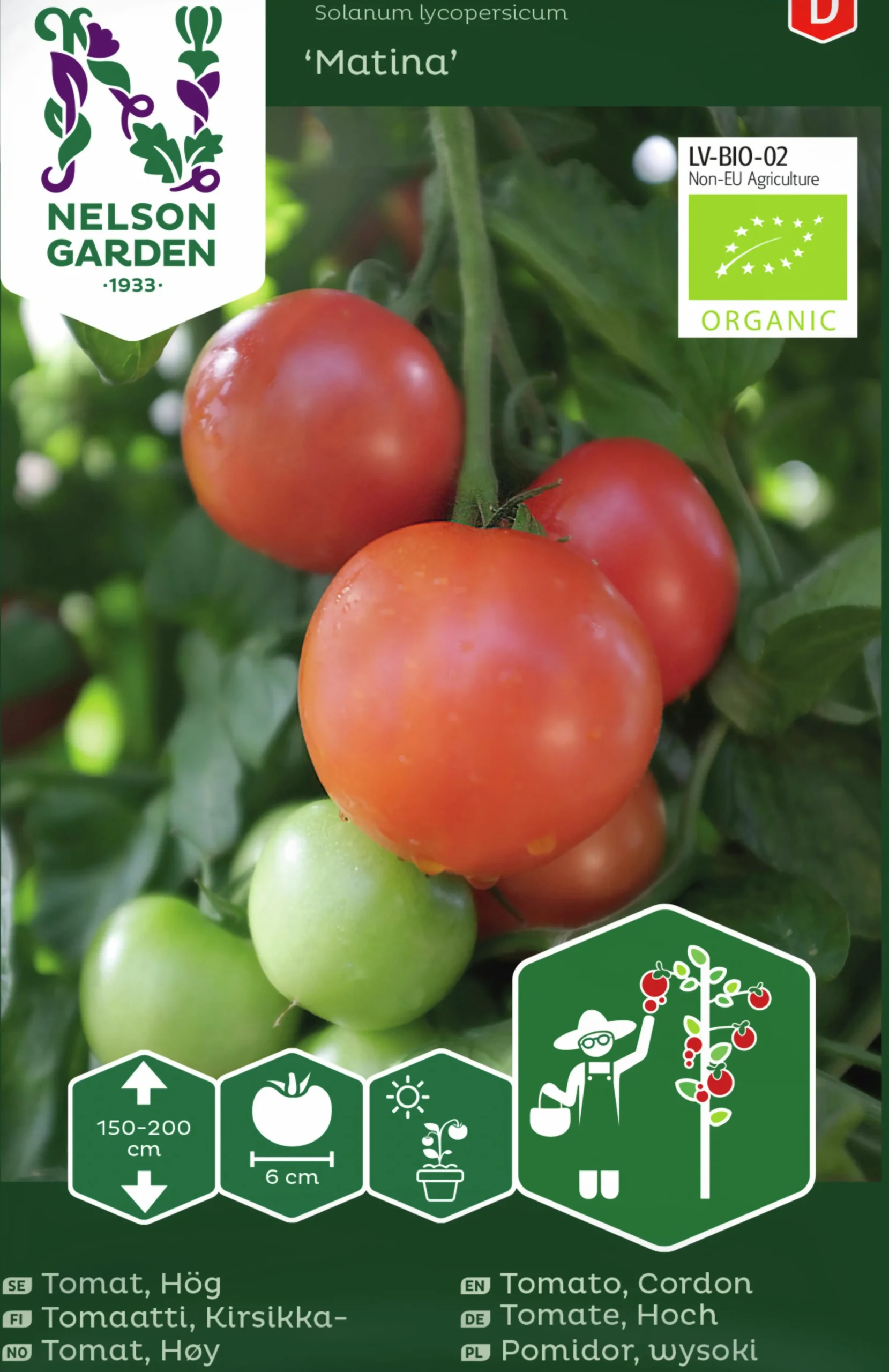 Fröer Tomat Matina Hög Organic>Nelson Garden Clearance