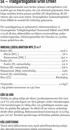 Gräsgödsel Grön Effekt 15kg>Granngården Hot