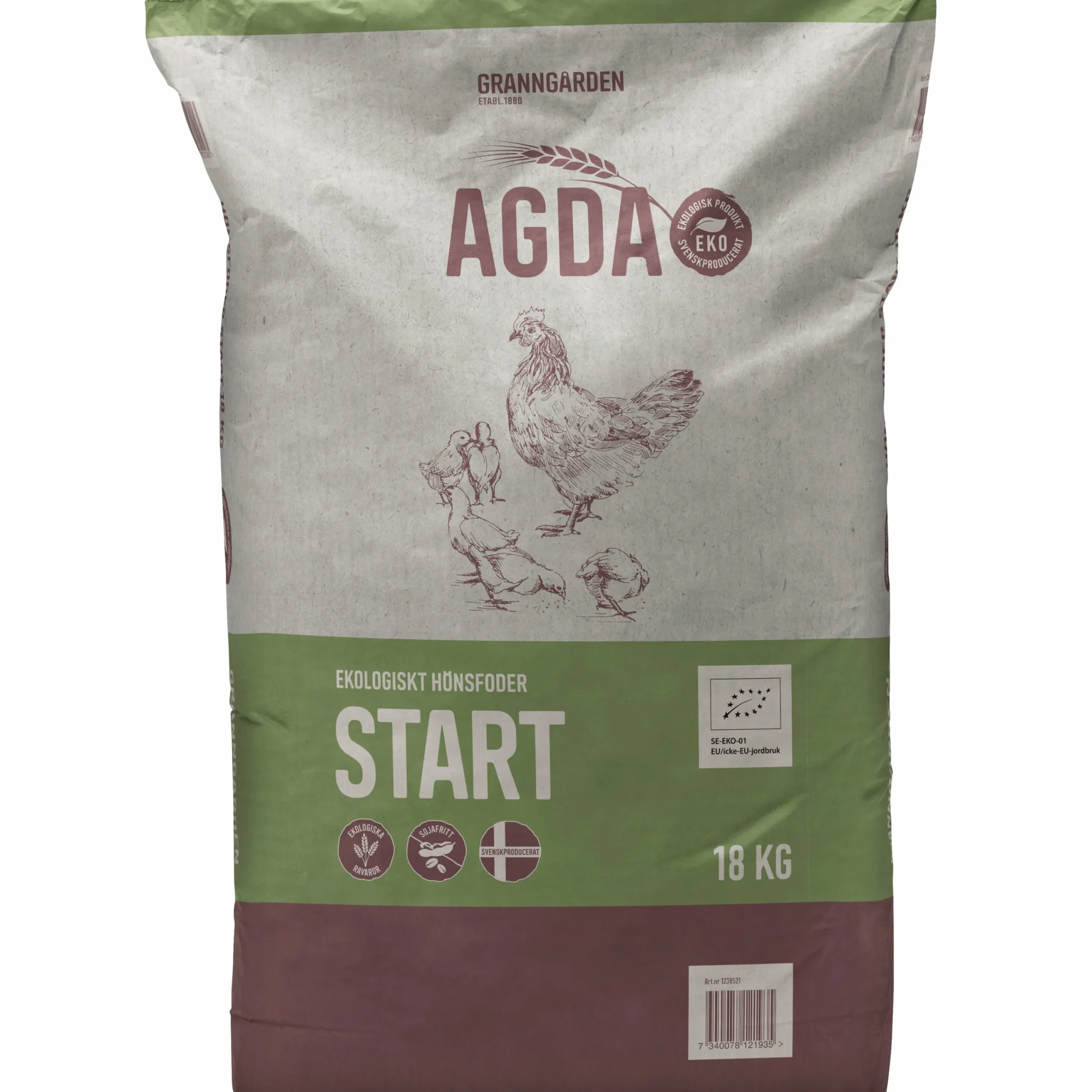 Hönsfoder Agda Start Pellets 18kg>Granngården Online