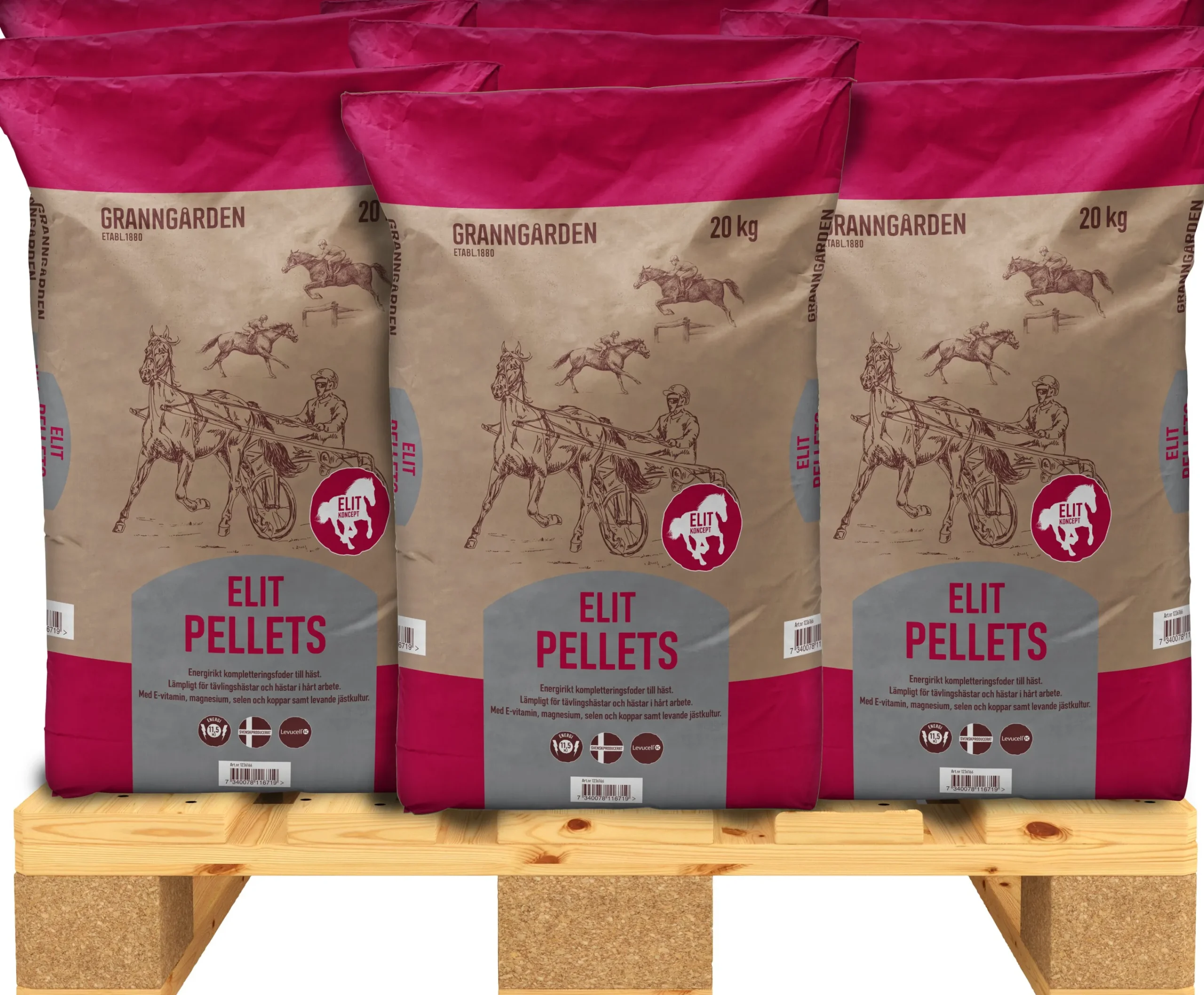 Hästfoder Elit Pellets 20kg>Granngården Hot