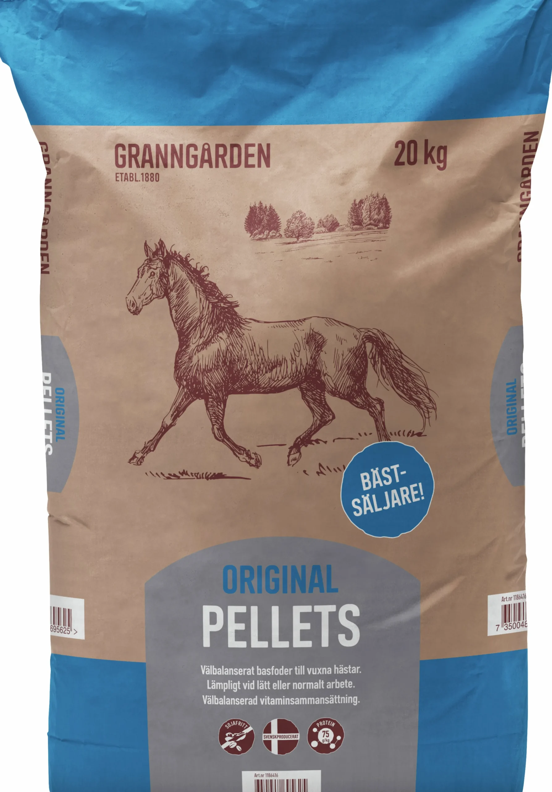 Hästfoder Original Pellets 20kg>Granngården Hot