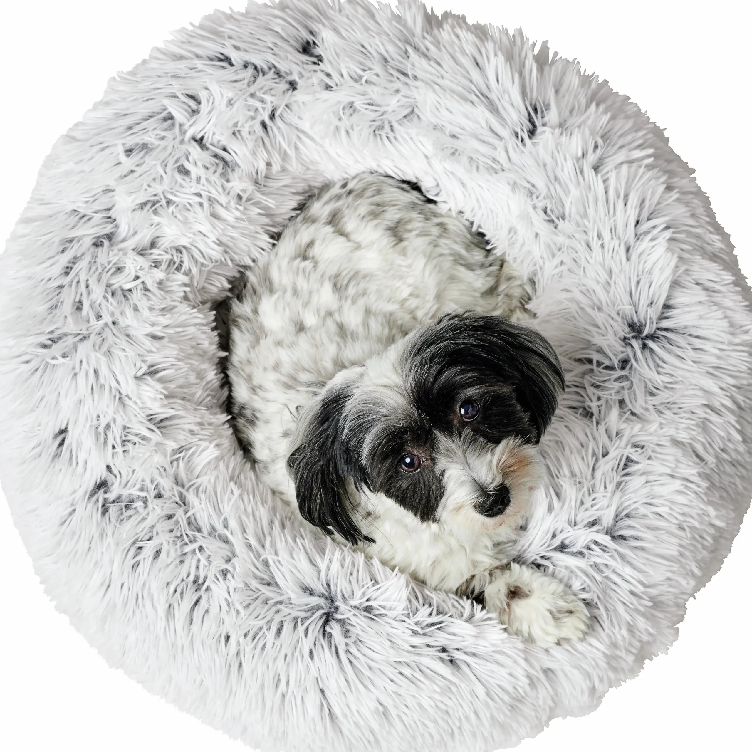 Hundbädd Loppa Donut Fluffig Vit 50cm>Hunter Clearance