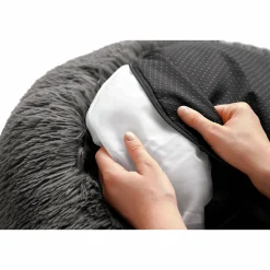 Hundbädd Loppa Donut Fluffig Antracitgrå 50cm>Hunter Outlet
