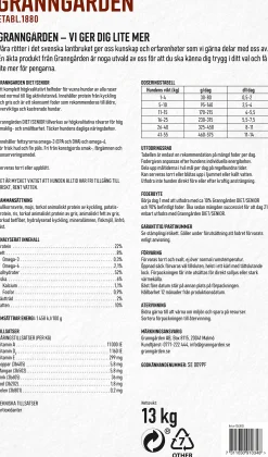 Hundfoder Diet/Senior 13kg>Granngården Hot