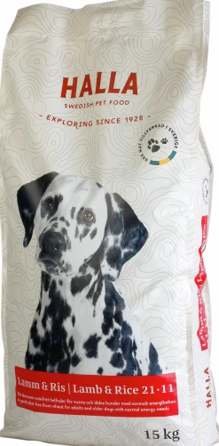 Hundfoder Halla Lamm & Ris 15kg>Halla Petfood Hot