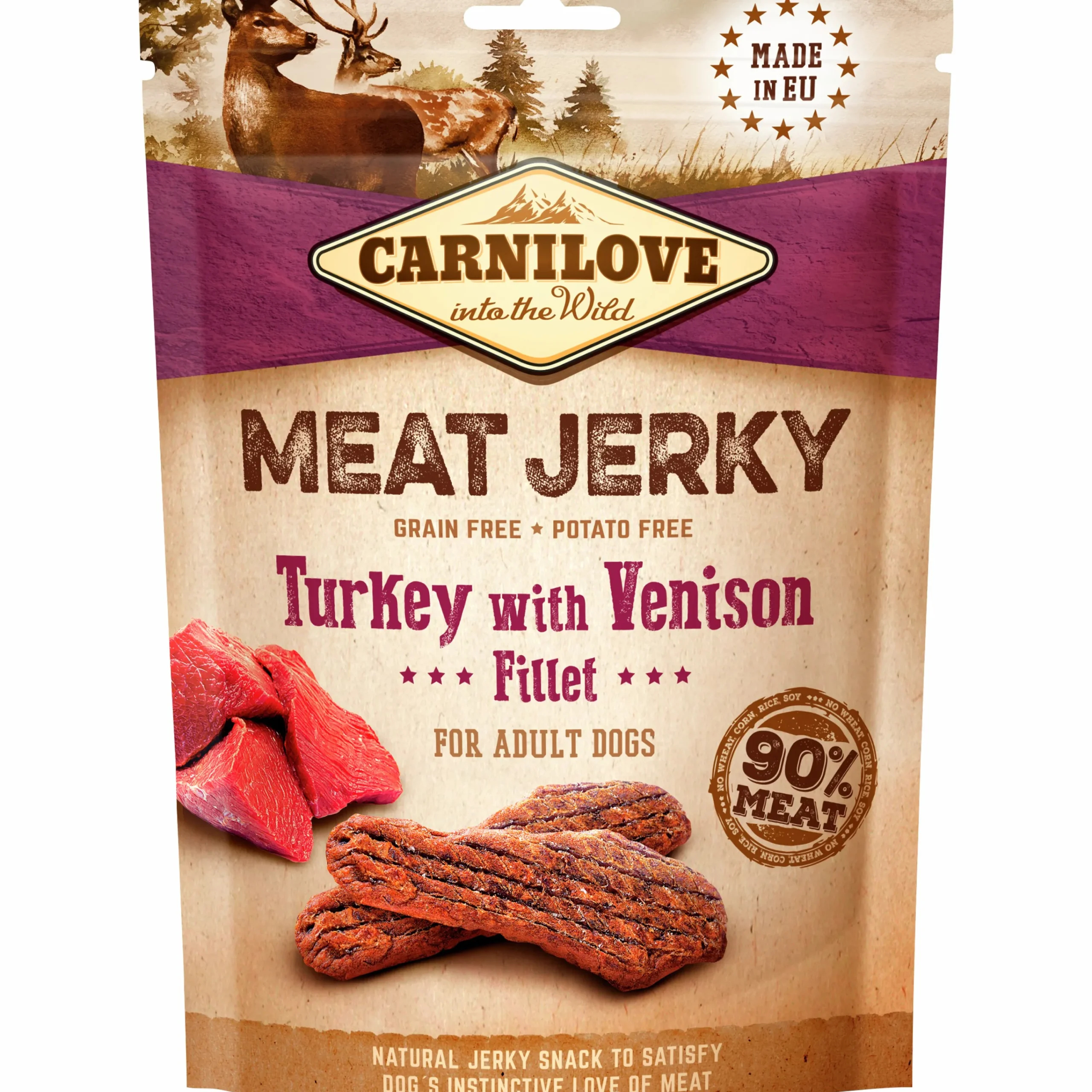 Hundgodis Meat Jerky Turkey & Venison 100g>Carnilove Best