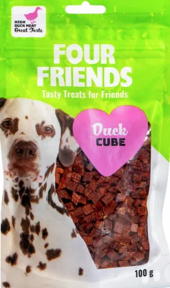 Hundgodis Four Friends Duck cubes 100g>FourFriends Online