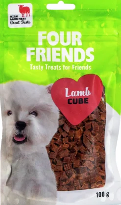 Hundgodis Four Friends Lamb cubes 100g>FourFriends New