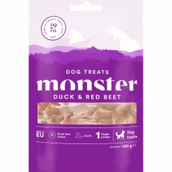 Hundgodis Dog Treats Duck & Red Beet 100g>Monster New