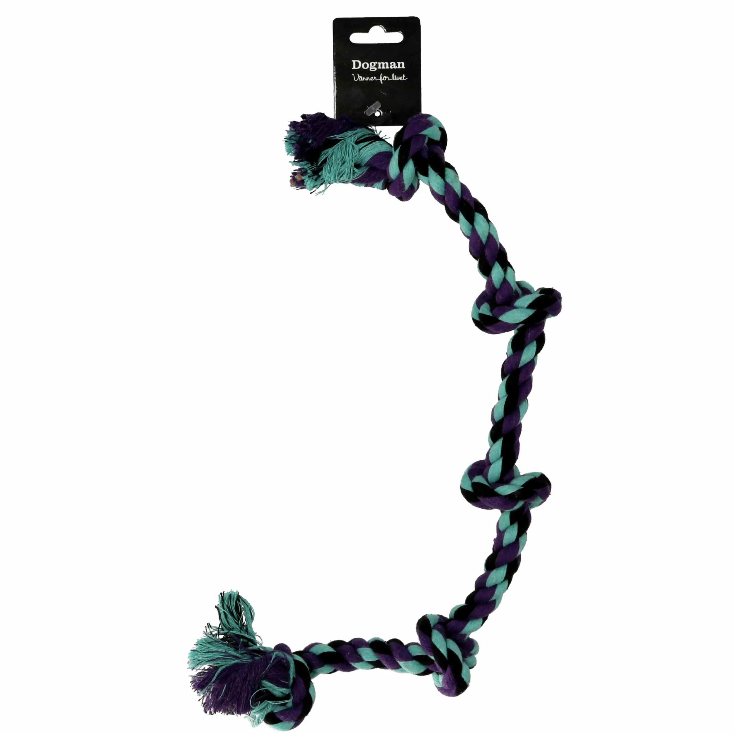 Hundleksak Rep med 5 knutar Turkos XL 59cm>Dogman Online