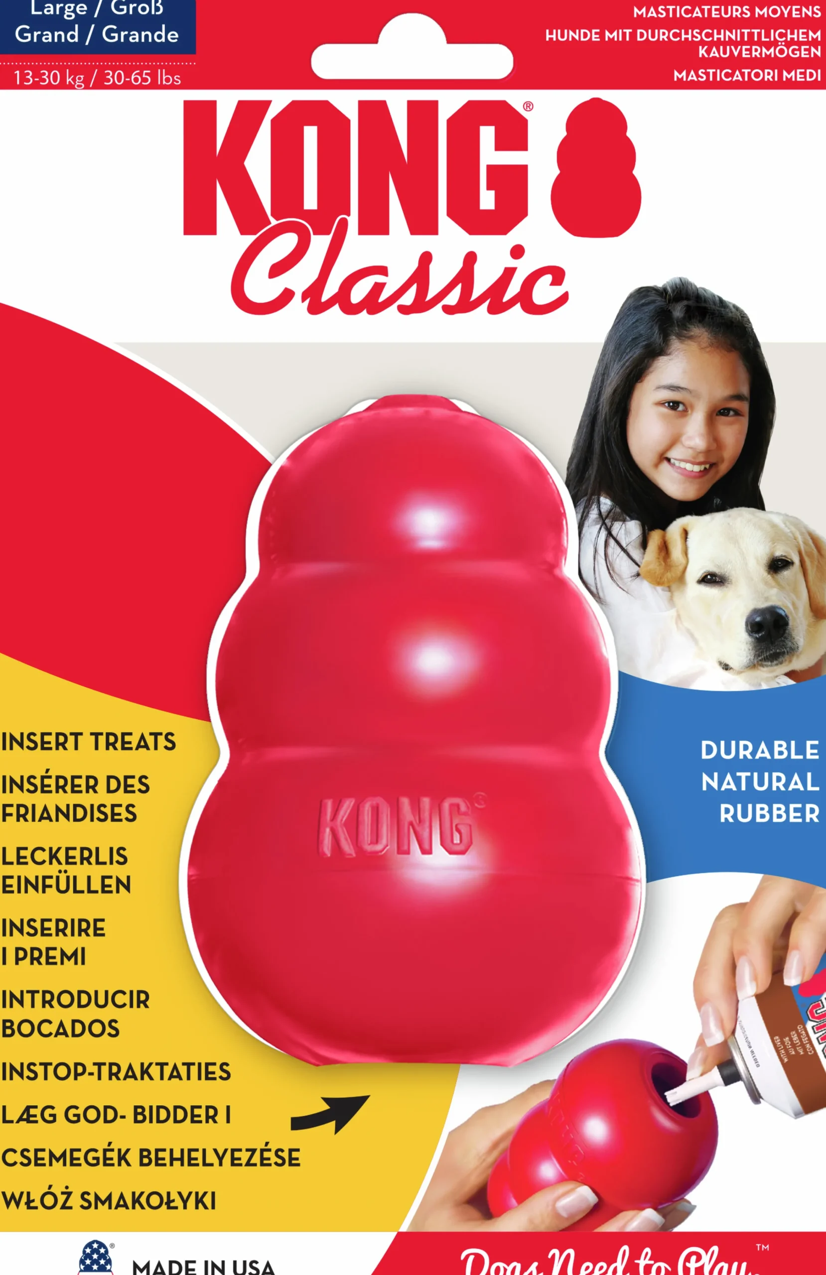 Hundleksak Classic Röd L>Kong Discount