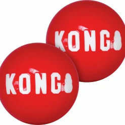 Hundleksak Signature Balls Röd M Ø6,3cm 2-p>Kong Clearance