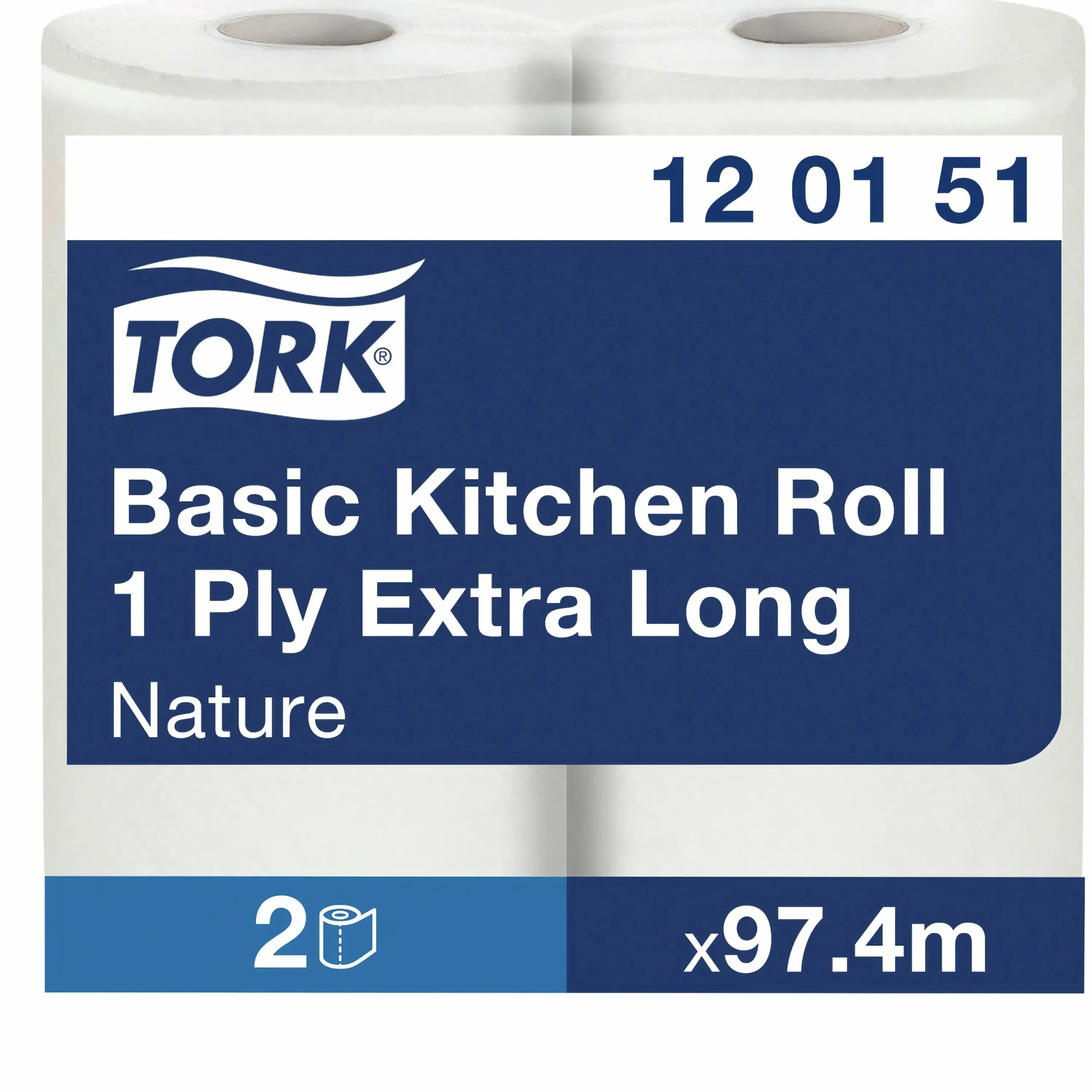 Hushållspapper Basic 1-lager 2 rullar x 97 m (120151)>Tork Discount
