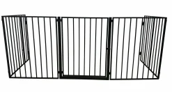 Kaminskydd 5-del med grind svart 300x76x1,4cm>Vastbo Discount