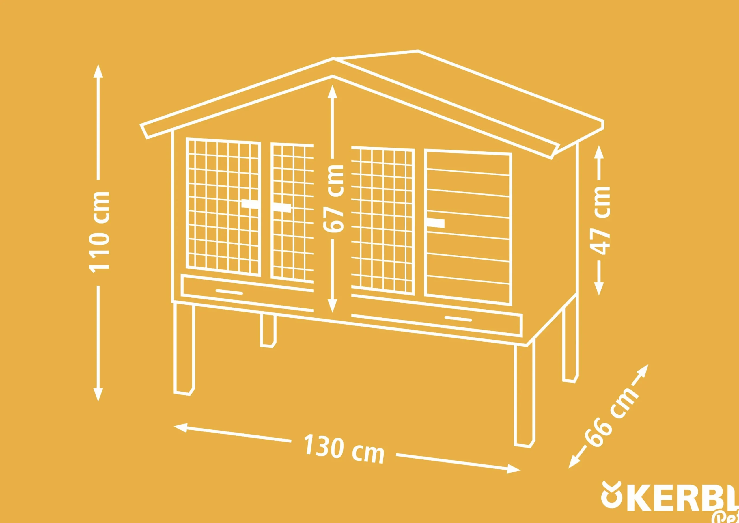 Kaninbur Isolerad 4-season Superior 130x66x110cm>Kerbl Online