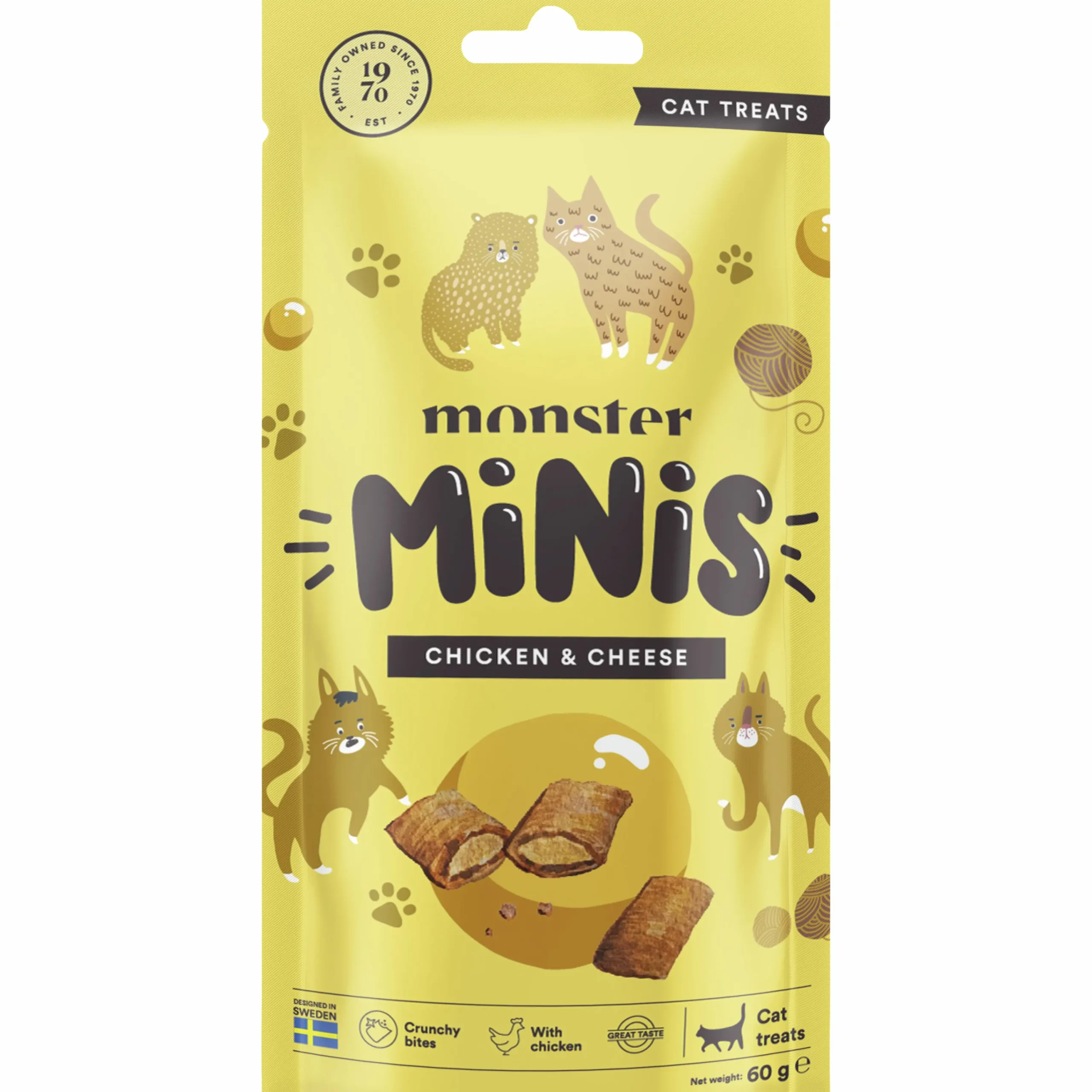 Kattgodis Cat Minis Chicken & Cheese 60g>Monster Clearance