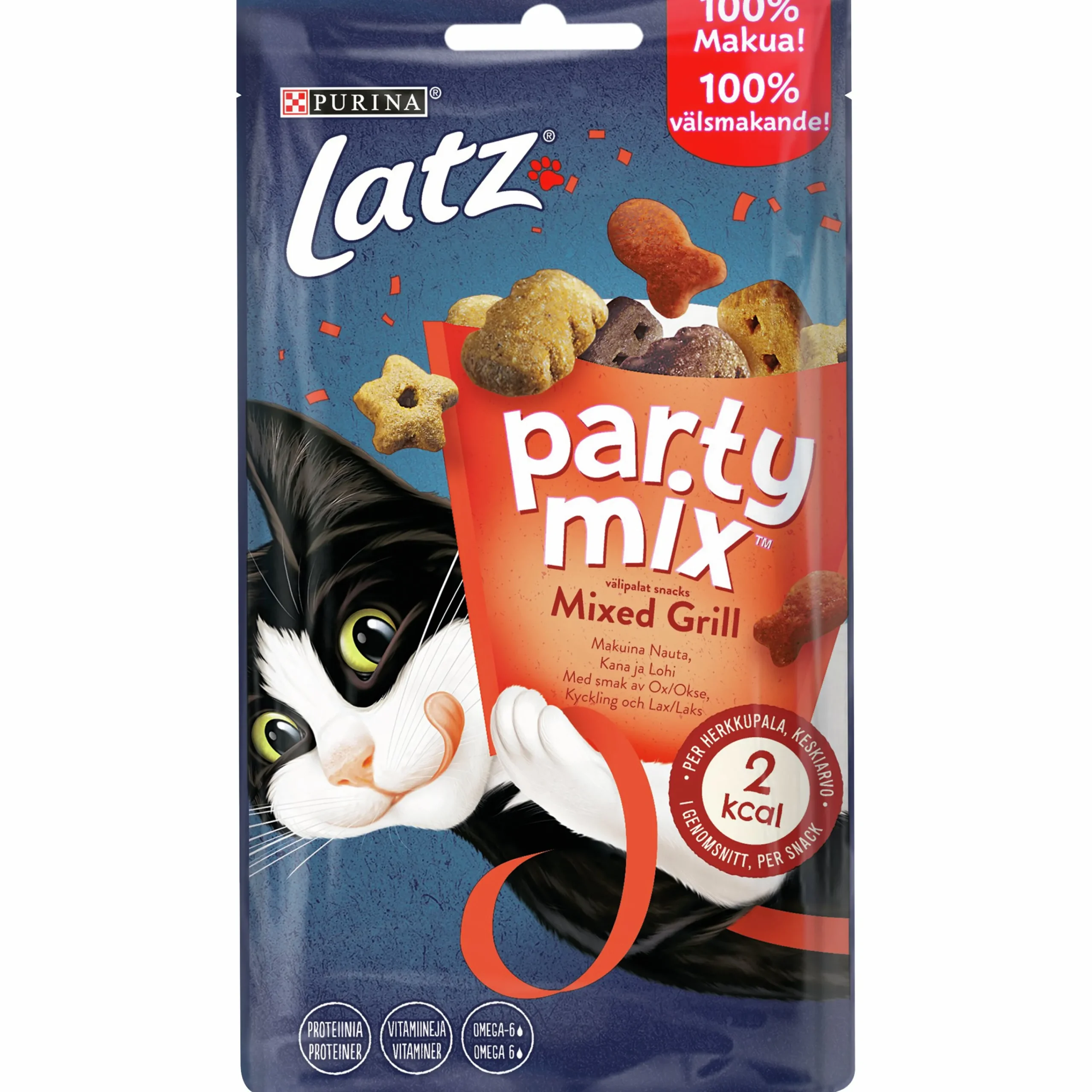 Kattgodis Purina PartyMix Grill 60g>Latz Hot