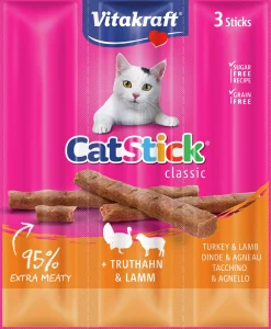 Kattgodis Cat Stick Mini Pinnar Kalkon/Lamm 3-p>Vitakraft Outlet