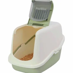 Kattlåda EcoHus Salviagrön/Creme 56x39x37,5cm><noscript><img width=