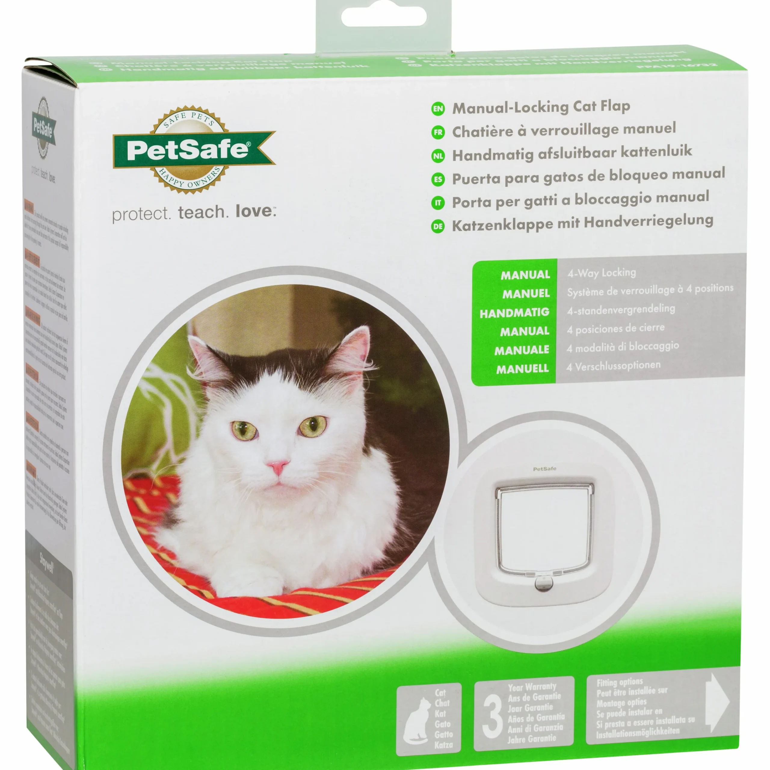 Kattlucka 919 4-väg Vit>Petsafe Hot