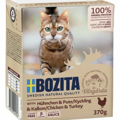 Kattmat Bitar i sås med Kyckling & Kalkon 370g>Bozita Hot