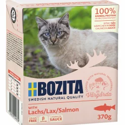 Kattmat Bitar i sås med Lax 370g>Bozita Hot