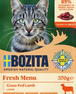 Kattmat Bitar i Sås med Lamm 370g>Bozita Hot
