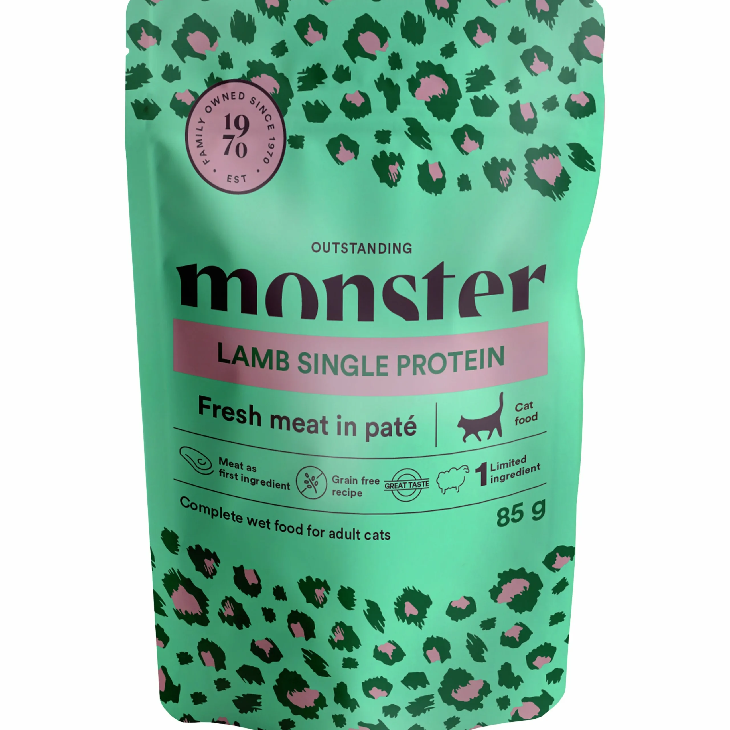 Kattmat Adult Pouches Lamb paté 8x85g>Monster Hot