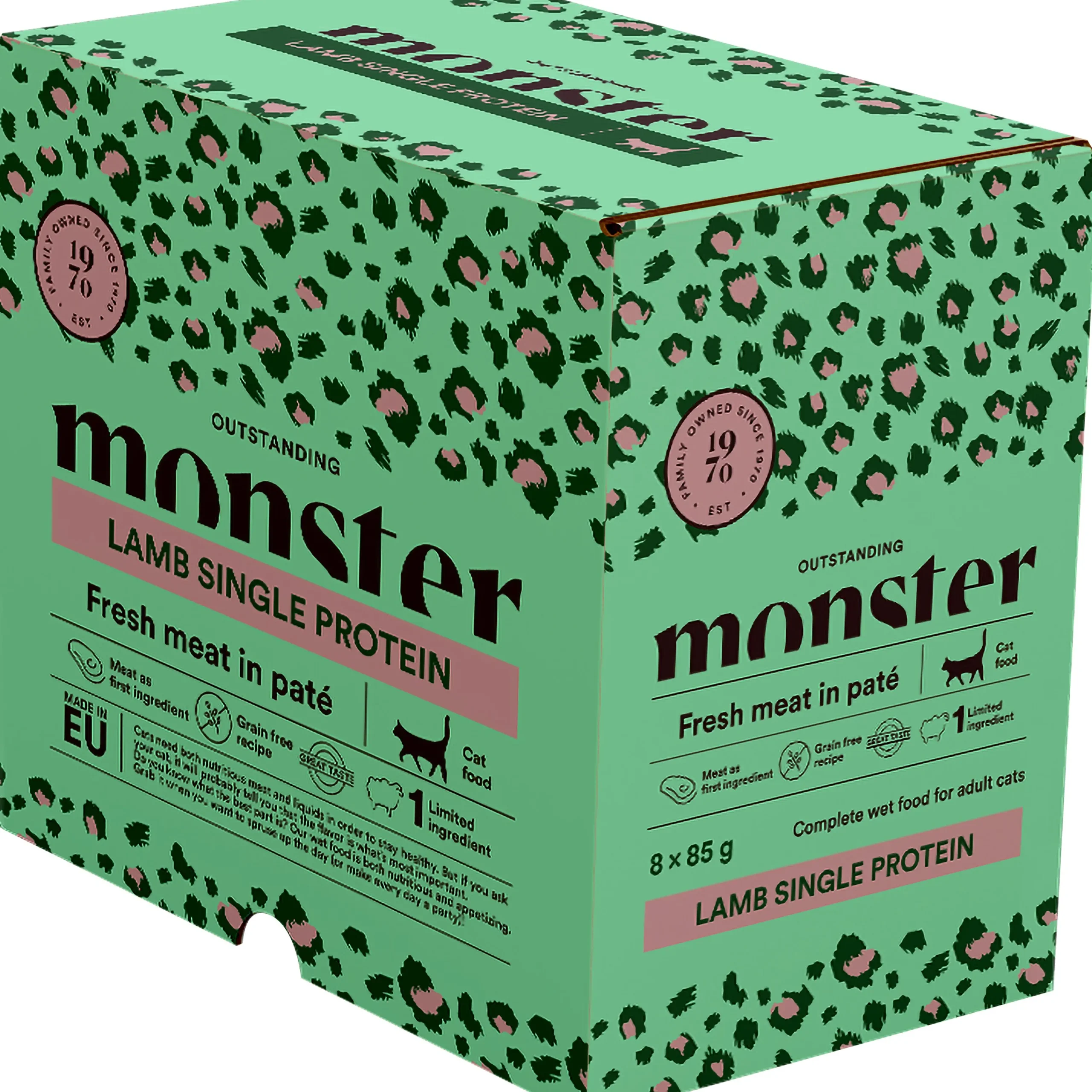 Kattmat Adult Pouches Lamb paté 8x85g>Monster Hot