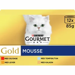 Kattmat Gourmet Gold Menybox Meat/Fish mousse 12x85g><noscript><img width=