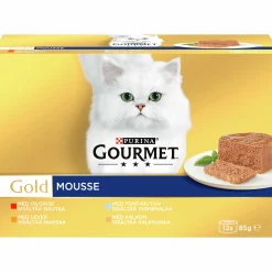 Kattmat Gourmet Gold Menybox Meat/Fish mousse 12x85g><noscript><img width=