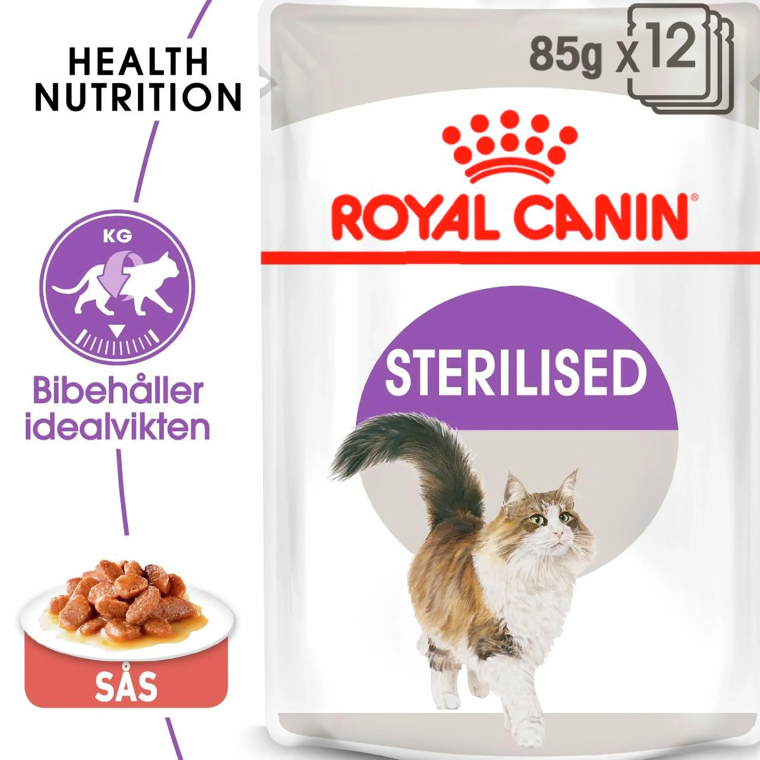 Kattmat Adult Sterilised Pouches Gravy Bitar i sås 12x85g>Royal Canin Discount